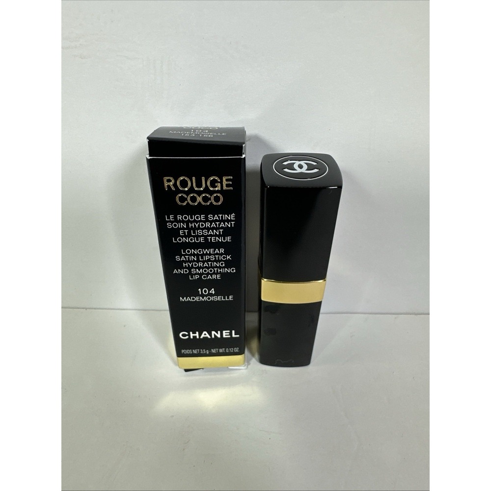 CHANEL Rouge Coco Hydrating 104 Mademoiselle, Longwear Satin Lipstick NEW